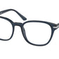 Prada PR12WV Rectangle Eyeglasses  08Q1O1-Transparent Blue 51-145-19 - Color Map Blue