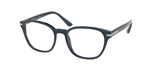 Prada PR12WV Rectangle Eyeglasses  08Q1O1-Transparent Blue 51-145-19 - Color Map Blue