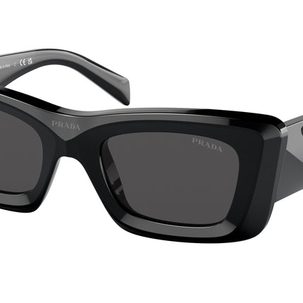 Prada PR13ZSF Cat Eye Sunglasses  1AB5S0-Black 52-140-20 - Color Map Black