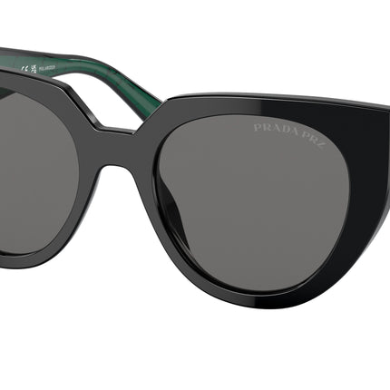 Prada PR14WS Cat Eye Sunglasses  1AB5Z1-Black 52-140-20 - Color Map Black