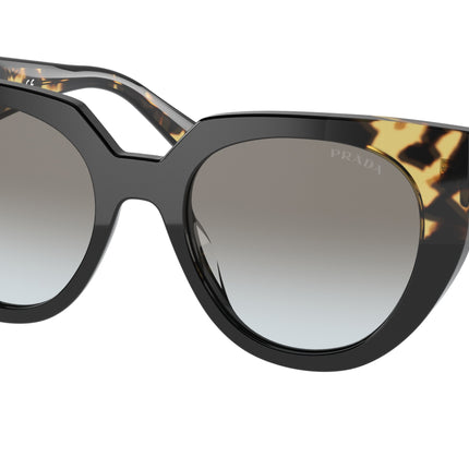 Prada PR14WS Cat Eye Sunglasses  3890A7-Black/Tortoise 52-140-20 - Color Map Black