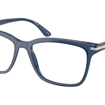 Prada PR14WV Rectangle Eyeglasses  08Q1O1-Blue Crystal 56-150-18 - Color Map Blue