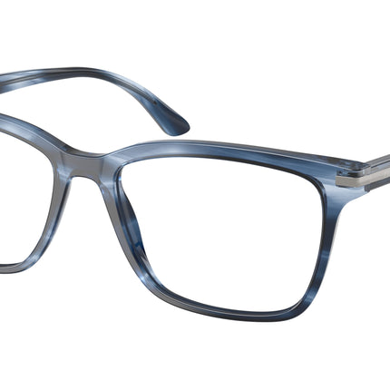 Prada PR14WV Rectangle Eyeglasses  26F1O1-Blu Striato 56-150-18 - Color Map Blue