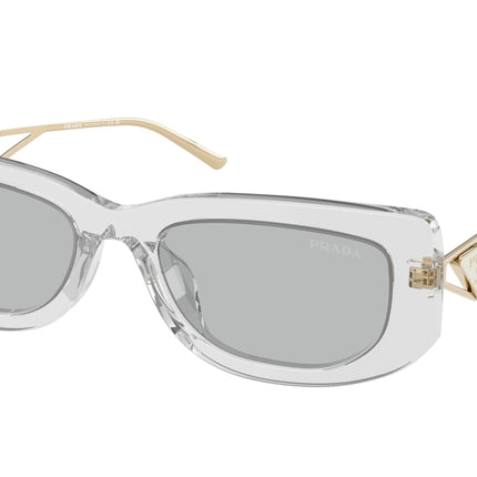 Prada PR14YS Rectangle Sunglasses  12R50K-Transparent Grey 53-140-19 - Color Map Grey
