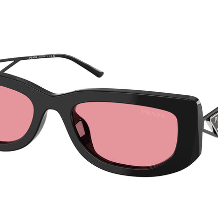 Prada PR14YS Rectangle Sunglasses  1AB30L-Black 53-140-19 - Color Map Black