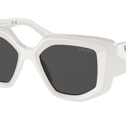 Prada PR14ZS Irregular Sunglasses  1425S0-Talc 50-140-18 - Color Map White