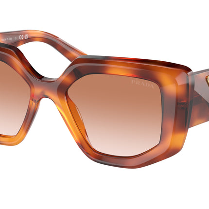 Prada PR14ZS Irregular Sunglasses  18R70E-Cognac Tortoise 50-140-18 - Color Map Brown