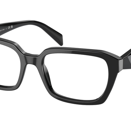 Prada PR14ZVF Irregular Eyeglasses  1AB1O1-Black 55-145-17 - Color Map Black