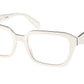 Prada PR14ZV Irregular Eyeglasses  12J1O1-White 54-145-18 - Color Map White