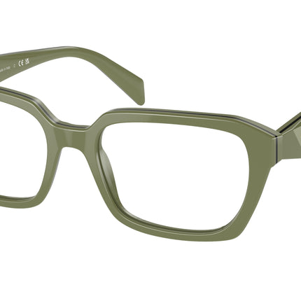 Prada PR14ZV Irregular Eyeglasses  13J1O1-Clear Green 52-145-18 - Color Map Green