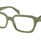 Prada PR14ZV Irregular Eyeglasses  13J1O1-Clear Green 54-145-18 - Color Map Green