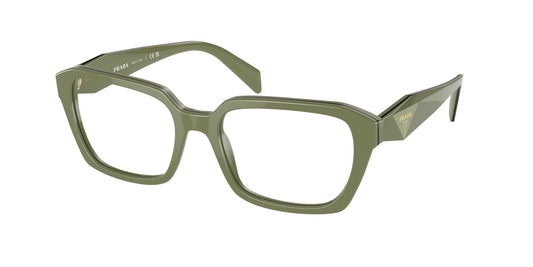 Prada PR14ZV Irregular Eyeglasses  13J1O1-Clear Green 52-145-18 - Color Map Green