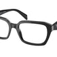 Prada PR14ZV Irregular Eyeglasses  1AB1O1-Black 54-145-18 - Color Map Black