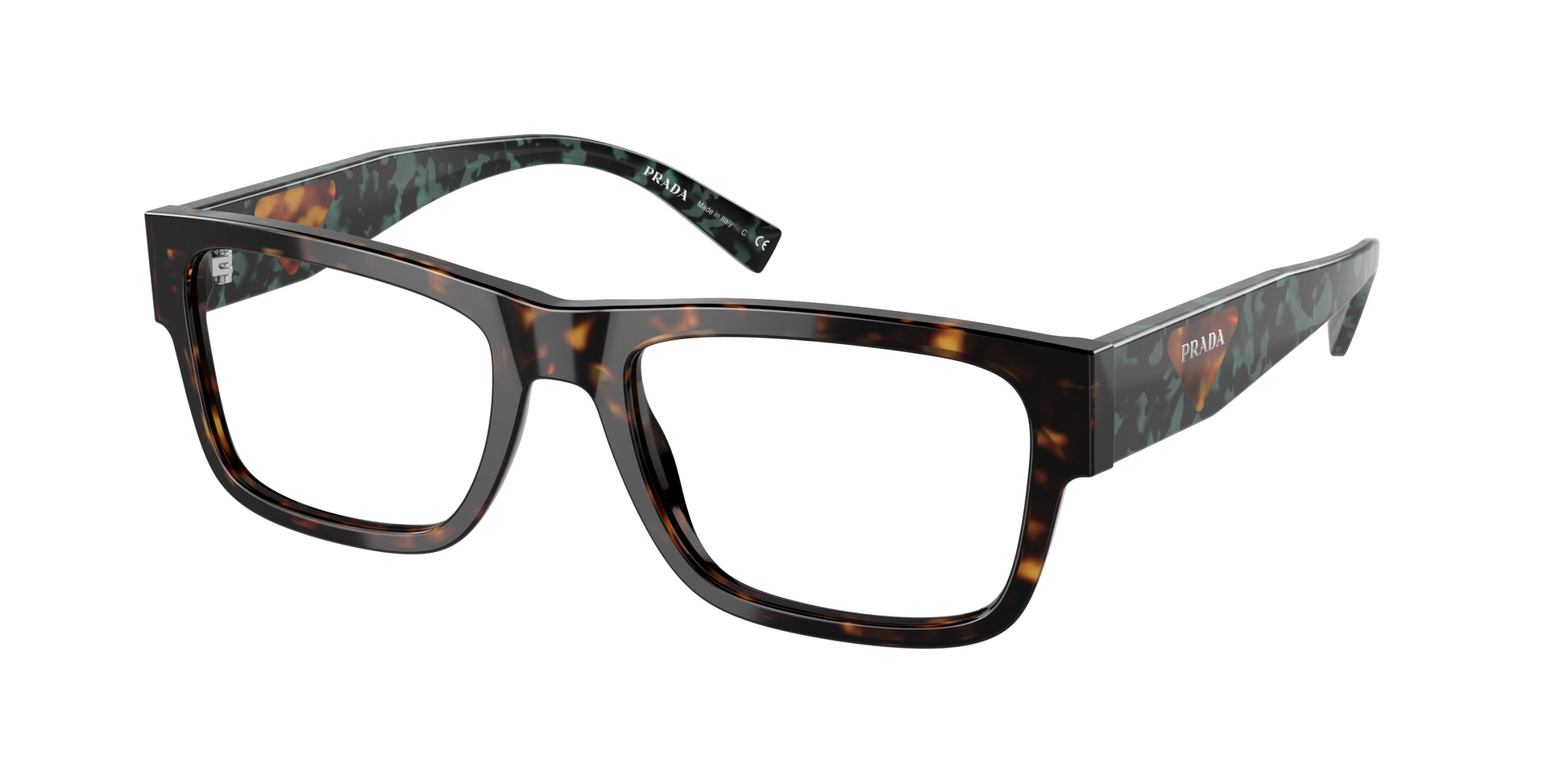 Prada PR15YVF Rectangle Eyeglasses  23B1O1-Havana 56-145-18 - Color Map Tortoise