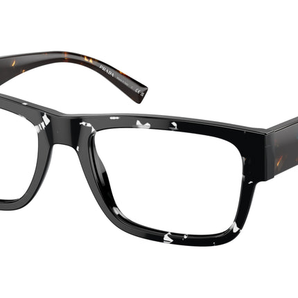 Prada PR15YV Rectangle Eyeglasses  15S1O1-Black Crystal Tortoise 52-145-19 - Color Map Black