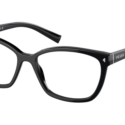 Prada PR15ZVF Rectangle Eyeglasses  1AB1O1-Black 57-145-15 - Color Map Black