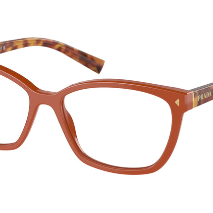 Prada PR15ZV Rectangle Eyeglasses  14J1O1-Red 55-145-16 - Color Map Red