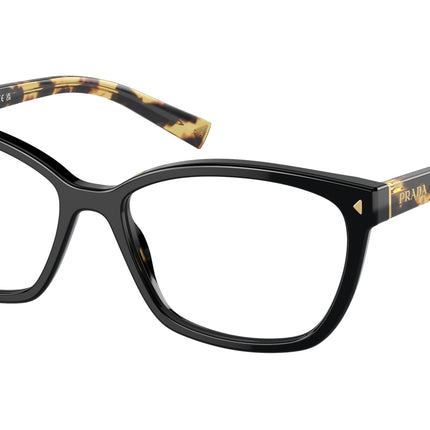 Prada PR15ZV Rectangle Eyeglasses  3891O1-Black 55-145-16 - Color Map Black