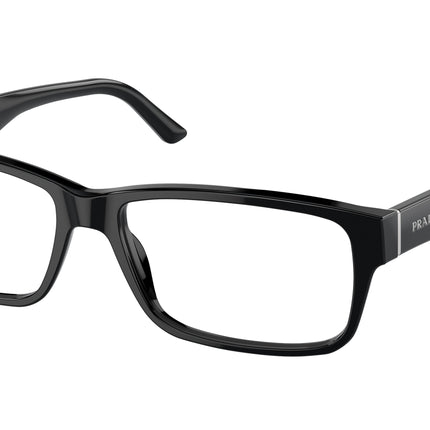 Prada HERITAGE PR16MV Rectangle Eyeglasses  1AB1O1-Gloss Black 55-140-16 - Color Map Black