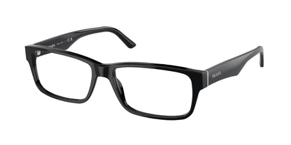 Prada HERITAGE PR16MV Rectangle Eyeglasses  1AB1O1-Gloss Black 55-140-16 - Color Map Black