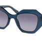 Prada PR16WS Irregular Sunglasses  08Q08I-Blue Transparent 53-145-20 - Color Map Blue