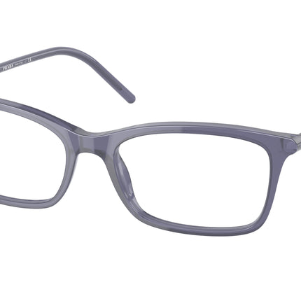 Prada PR16WV Rectangle Eyeglasses  06M1O1-Crystal Bluette 52-140-17 - Color Map Blue