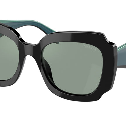 Prada PR16YS Irregular Sunglasses  1AB08Q-Black 52-140-19 - Color Map Black