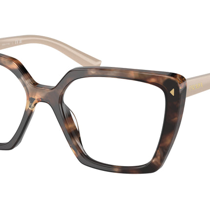 Prada PR16ZV Square Eyeglasses  07R1O1-Caramel Tortoise 53-145-17 - Color Map Tortoise