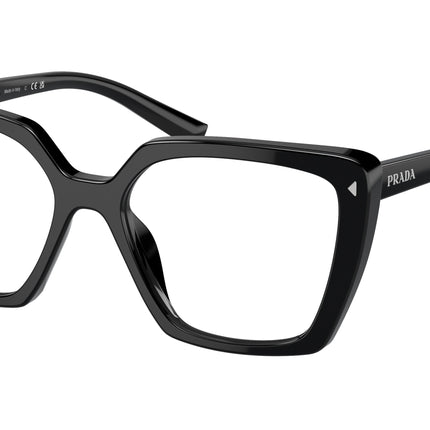 Prada PR16ZV Square Eyeglasses  1AB1O1-Black 53-145-17 - Color Map Black