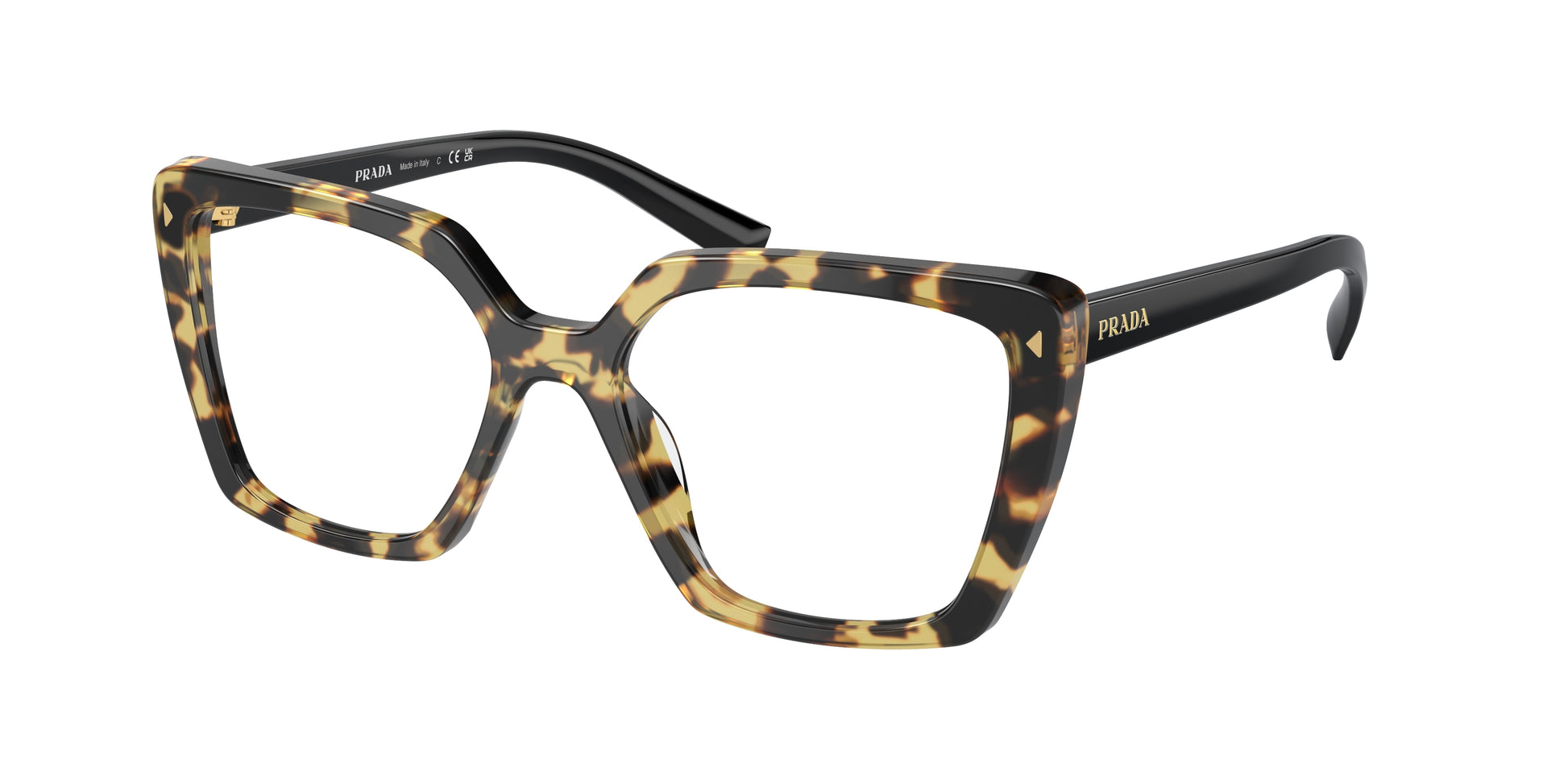 Prada PR16ZV Square Eyeglasses  7S01O1-Black 53-145-17 - Color Map Black