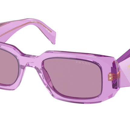 Prada PR17WSF Rectangle Sunglasses  13R07Q-Transparent Amethyst 51-145-20 - Color Map Violet