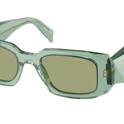 Prada PR17WS Rectangle Sunglasses  11R10E-Transparent Sage 49-145-20 - Color Map Green