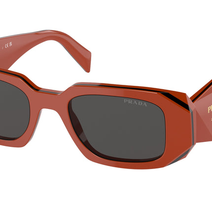 Prada PR17WS Rectangle Sunglasses  12N5S0-Orange/Black 49-145-20 - Color Map Orange
