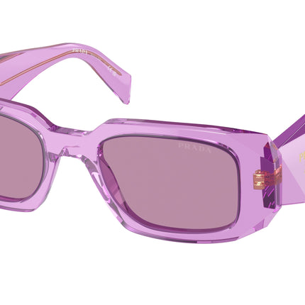 Prada PR17WS Rectangle Sunglasses  13R07Q-Transparent Amethyst 49-145-20 - Color Map Violet