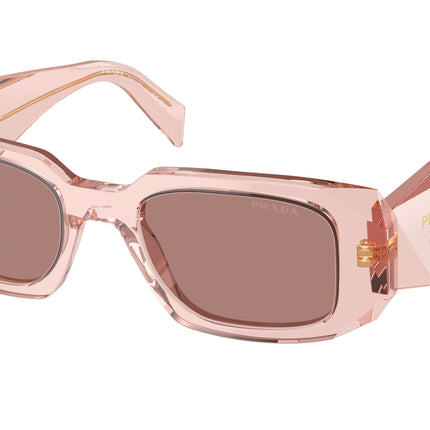Prada PR17WS Rectangle Sunglasses  19Q10D-Transparent Peach 49-145-20 - Color Map Pink