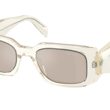 Prada PR17WS Rectangle Sunglasses  19X30N-Transparent Champagne 49-145-20 - Color Map Brown