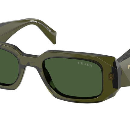 Prada PR17WS Rectangle Sunglasses  19Z1I0-Transparent Bottle 49-145-20 - Color Map Green