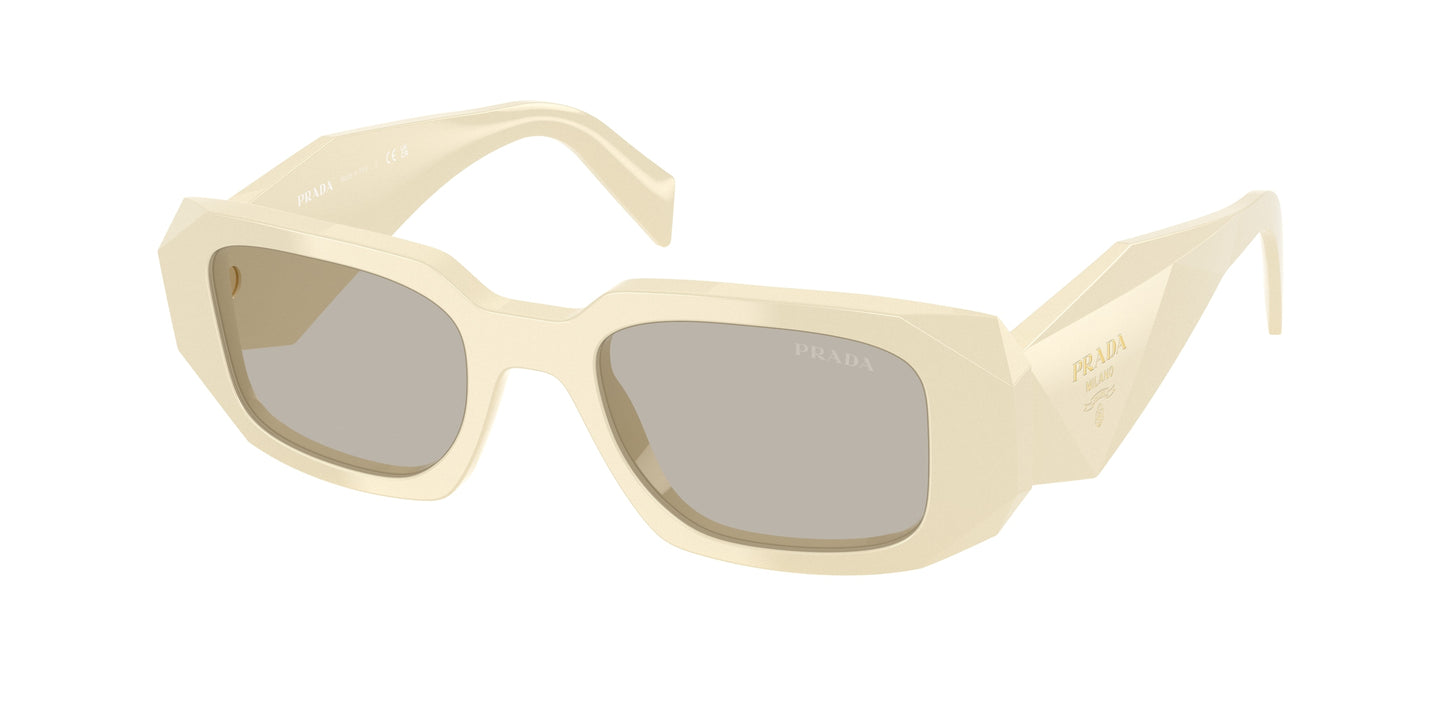 Prada PR17WS Rectangle Sunglasses  21D5J2-White Milk 49-145-20 - Color Map White