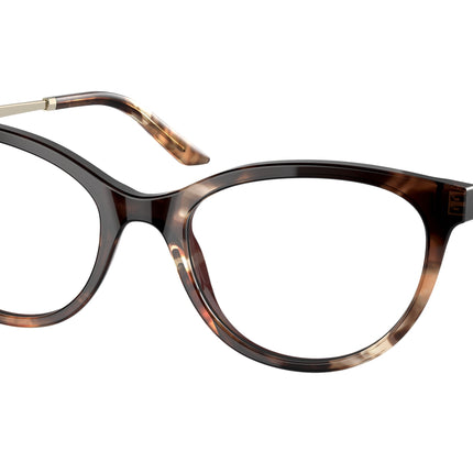 Prada PR17WV Oval Eyeglasses  07R1O1-Caramel Tortoise 51-140-19 - Color Map Tortoise