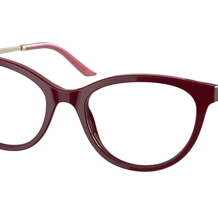 Prada PR17WV Oval Eyeglasses  TY71O1-Bordeaux 53-140-19 - Color Map Red