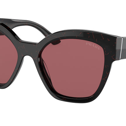 Prada PR17ZS Square Sunglasses  11F08S-Black/Etruscan Marble 54-140-18 - Color Map Black