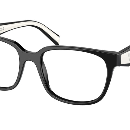 Prada PR17ZVF Rectangle Eyeglasses  1AB1O1-Black 55-140-17 - Color Map Black