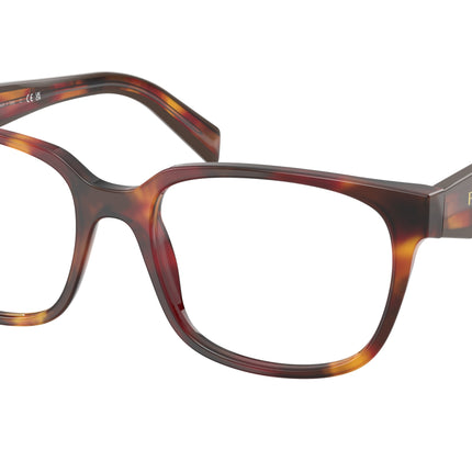 Prada PR17ZVF Rectangle Eyeglasses  22A1O1-Poppy Tortoise 55-140-17 - Color Map Tortoise