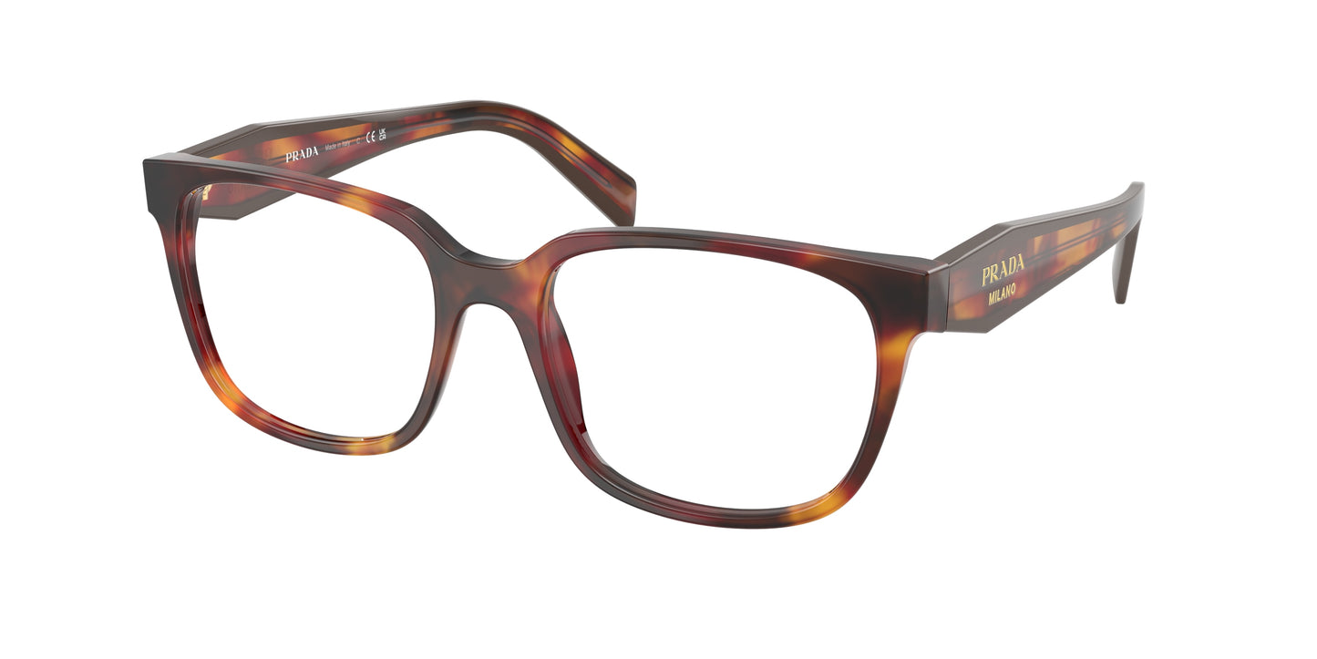 Prada PR17ZVF Rectangle Eyeglasses  22A1O1-Poppy Tortoise 55-140-17 - Color Map Tortoise