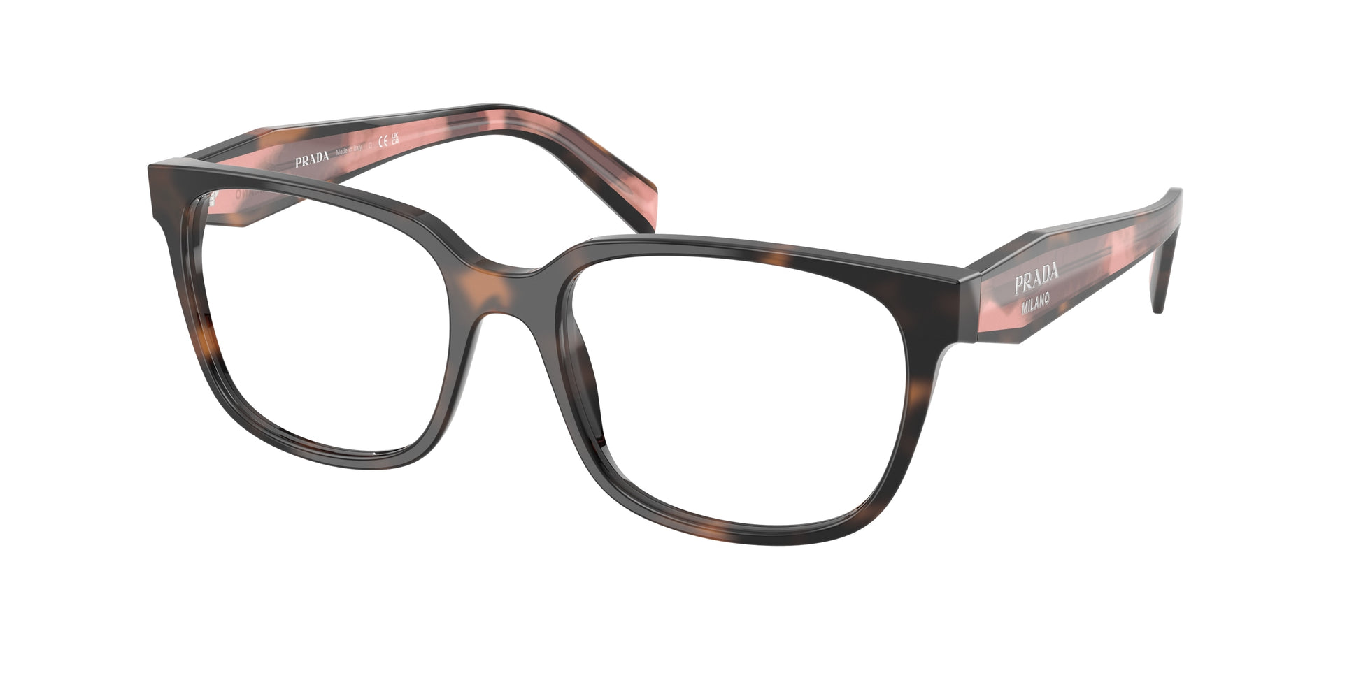 Prada PR17ZVF Rectangle Eyeglasses  23A1O1-Mauve Tortoise 55-140-17 - Color Map Tortoise