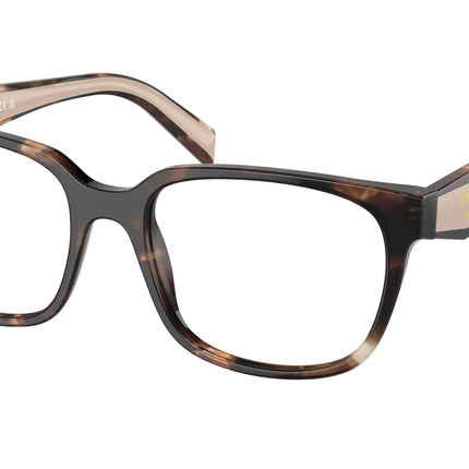 Prada PR17ZV Rectangle Eyeglasses  07R1O1-Caramel Havana 54-140-18 - Color Map Brown