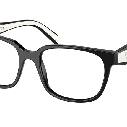 Prada PR17ZV Rectangle Eyeglasses  1AB1O1-Black 54-140-18 - Color Map Black