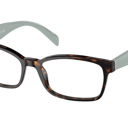 Prada HERITAGE PR18TV Rectangle Eyeglasses  2AU1O1-Havana 53-140-16 - Color Map Tortoise