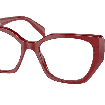 Prada PR18WV Irregular Eyeglasses  15D1O1-Etruscan Marble 52-145-17 - Color Map Red