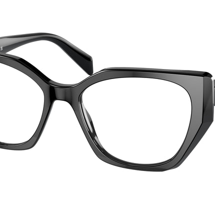 Prada PR18WV Irregular Eyeglasses  1AB1O1-Black 54-145-17 - Color Map Black